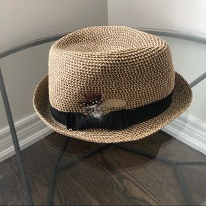 Nine West Straw Fedora Hat